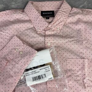 Bonobos Shirt Mens‎ 2XL Pink Spiced Coral Pond Dot Stretch Everyday Athletic Fit